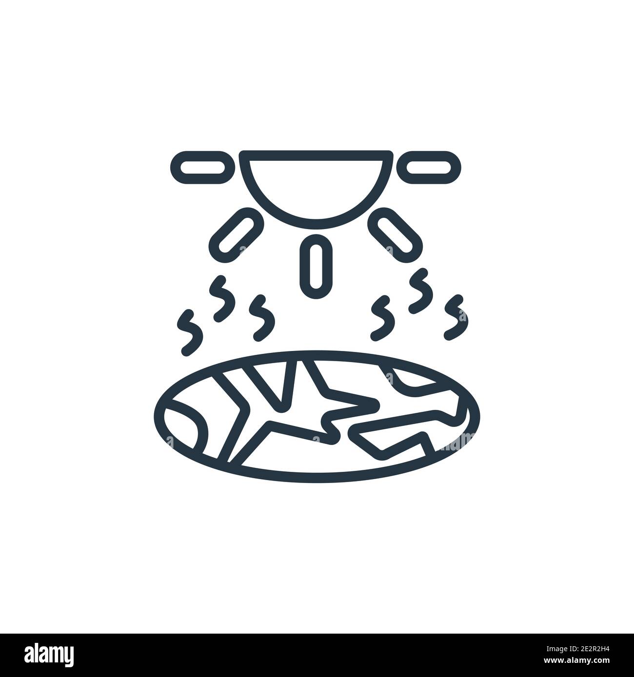 Crack outline vector icon. Thin line black crack icon, flat vector ...