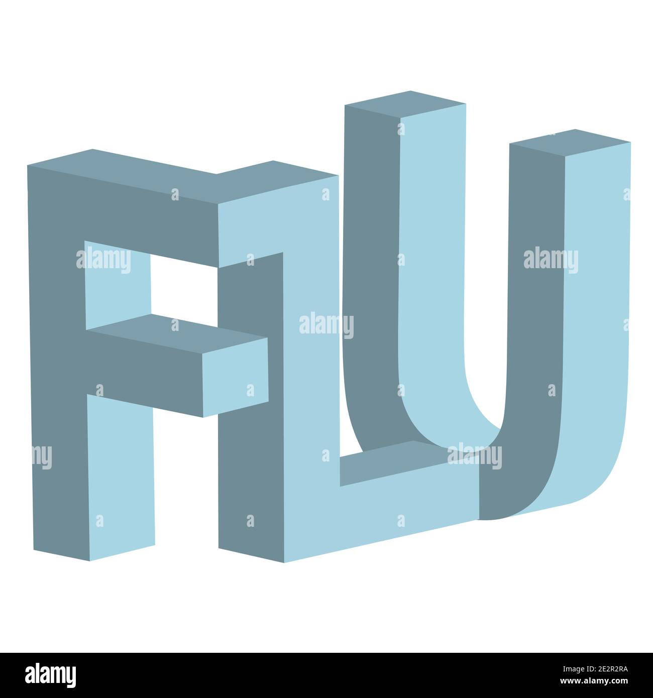 Flu 3d letters vector sign flu respiratory disease 3d Stock Vector