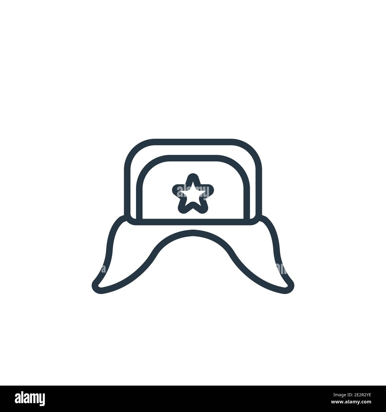 Ushanka outline vector icon. Thin line black ushanka icon, flat vector simple element illustration from editable clothes concept isolated stroke on wh Stock Vector