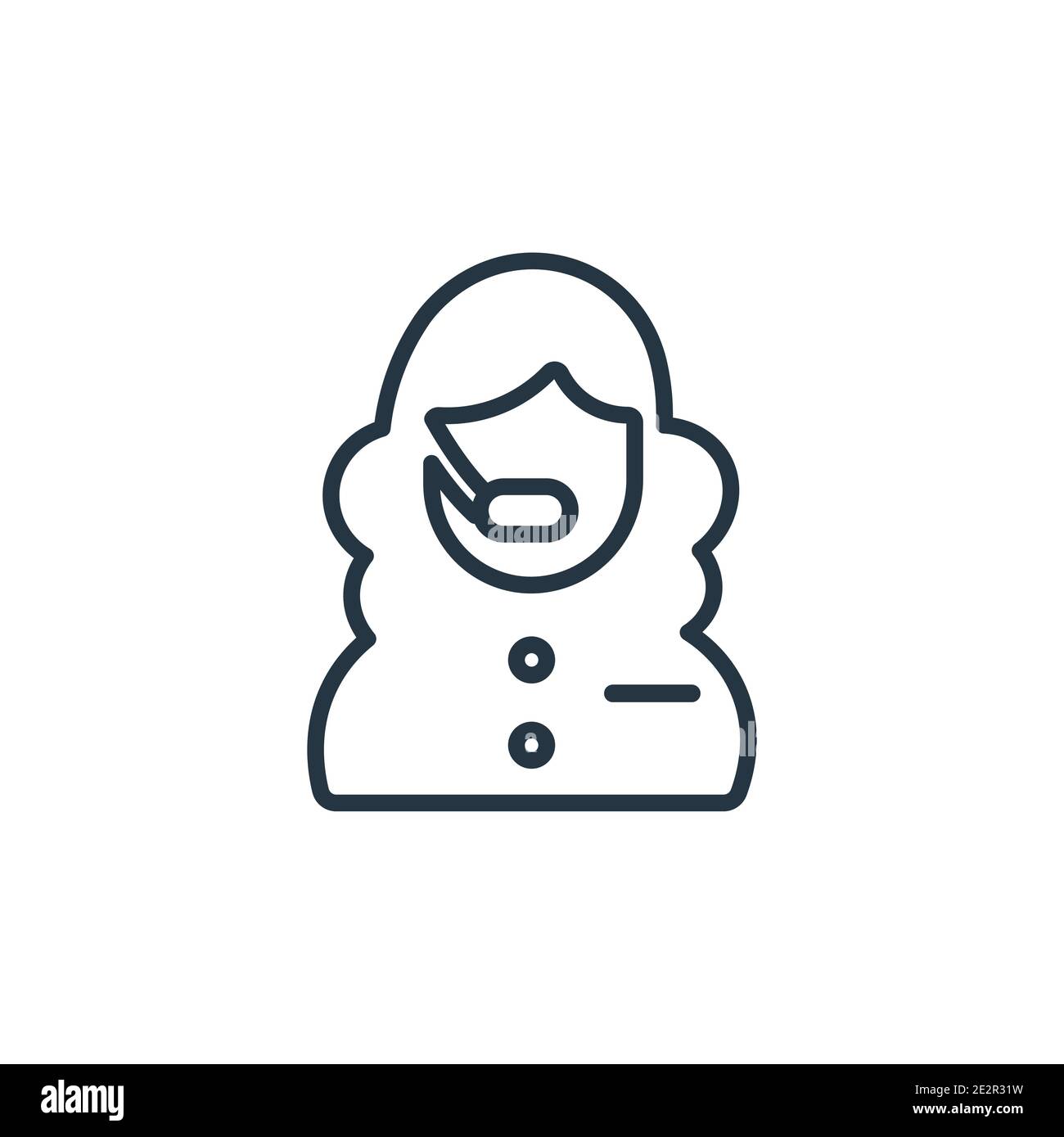 Telemarketer outline vector icon. Thin line black telemarketer icon ...