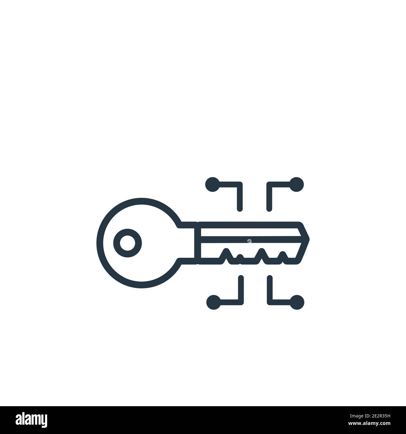 Crypto key outline vector icon. Thin line black crypto key icon, flat ...