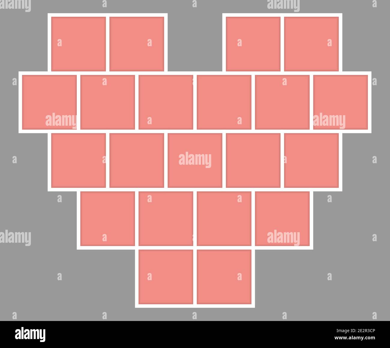 Valentines Day Mood Board. Collage frames template. Heart shape from 21