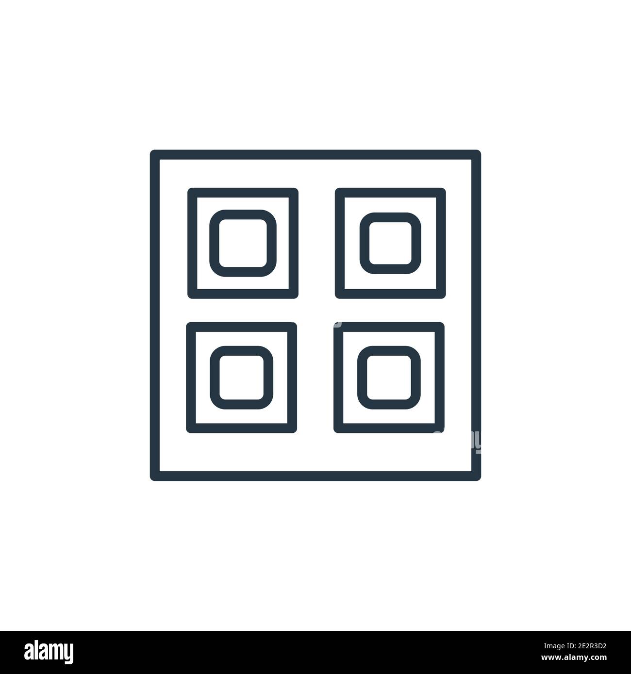 Grid outline vector icon. Thin line black grid icon, flat vector simple ...