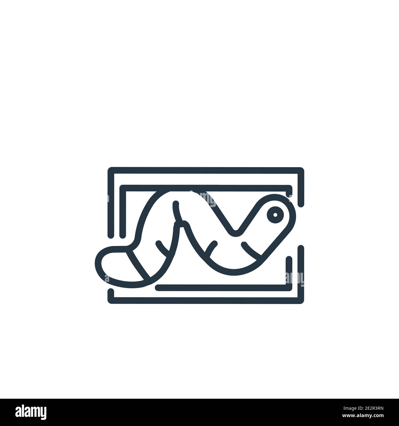 Worm outline vector icon. Thin line black worm icon, flat vector simple element illustration from editable cyber concept isolated stroke on white back Stock Vector