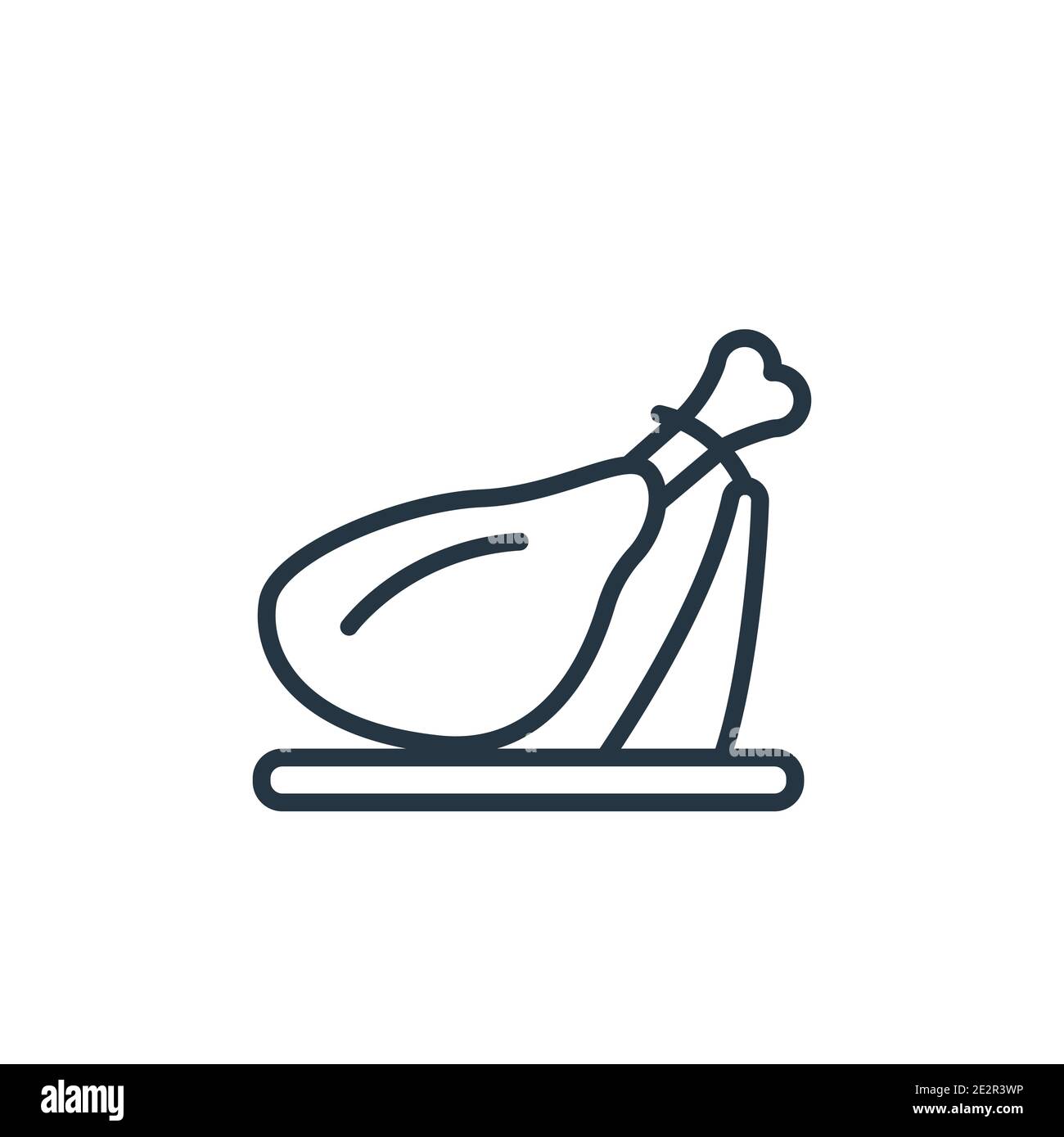 Jamon serrano outline vector icon. Thin line black jamon serrano icon 