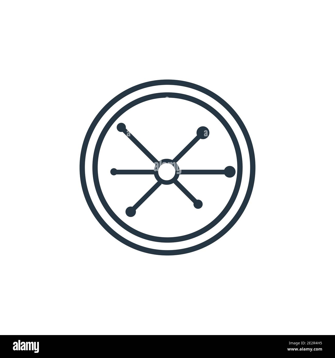 Decentralized outline vector icon. Thin line black decentralized icon, flat vector simple element illustration from editable cryptocurrency concept is Stock Vector