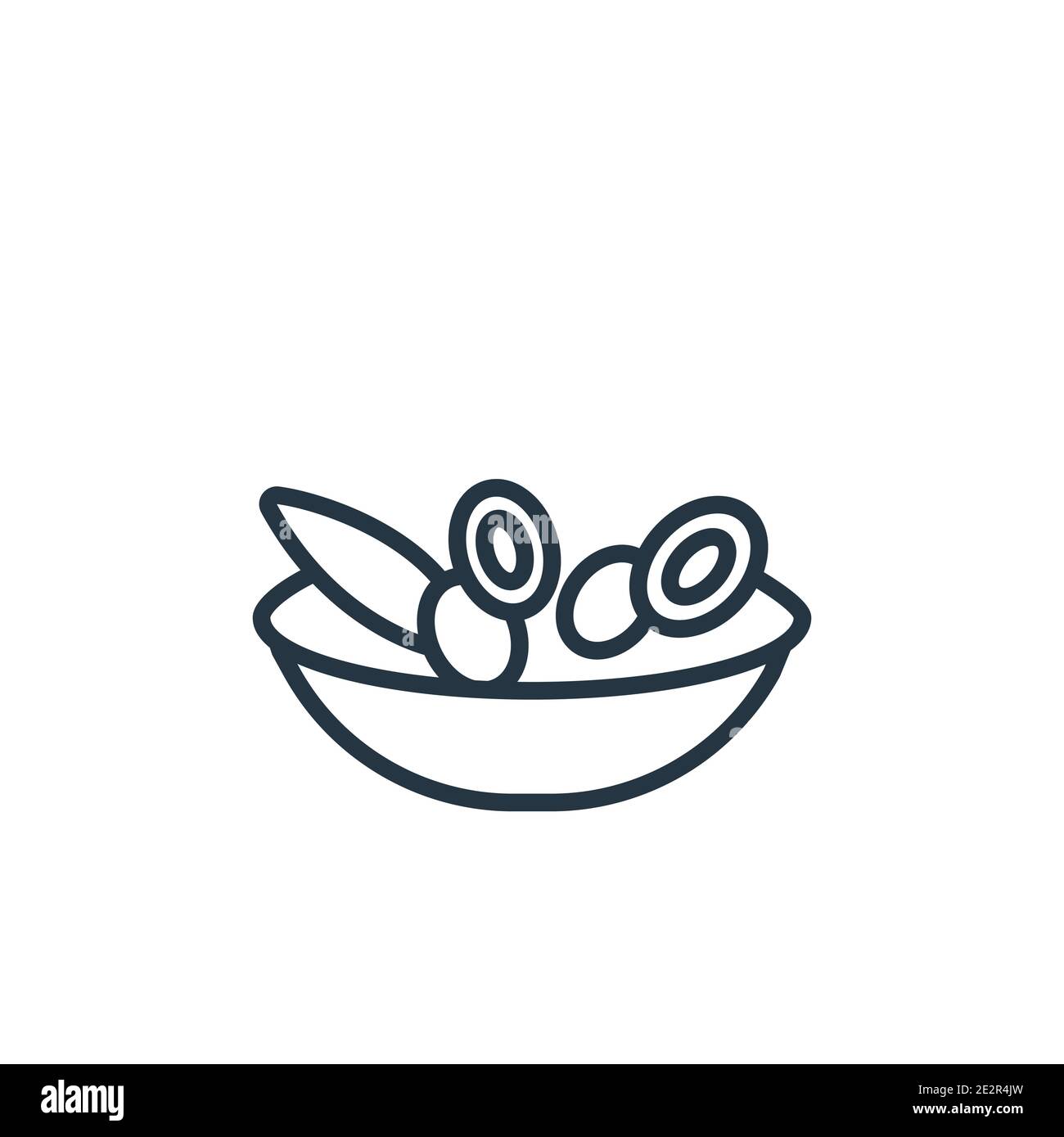 Ensalada malaguena outline vector icon. Thin line black ensalada malaguena icon, flat vector simple element illustration from editable culture concept Stock Vector