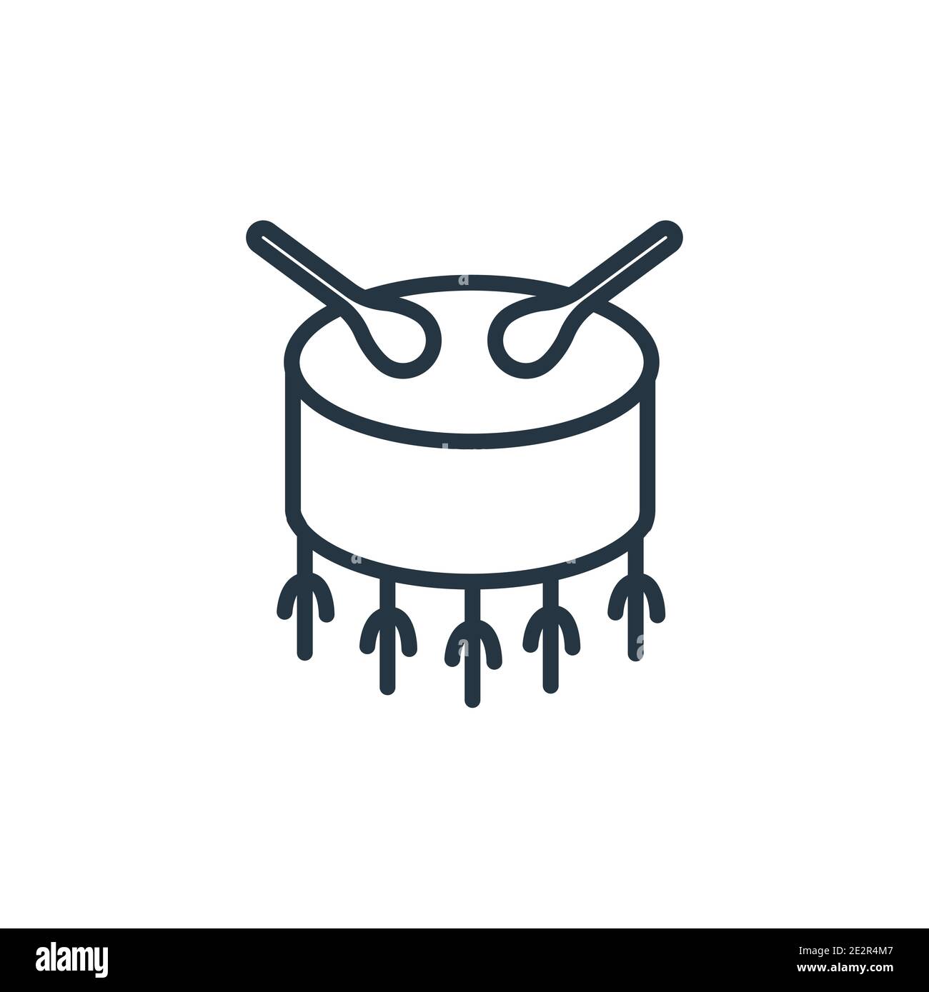 Native american drum outline vector icon. Thin line black native american drum icon, flat vector simple element illustration from editable culture con Stock Vector
