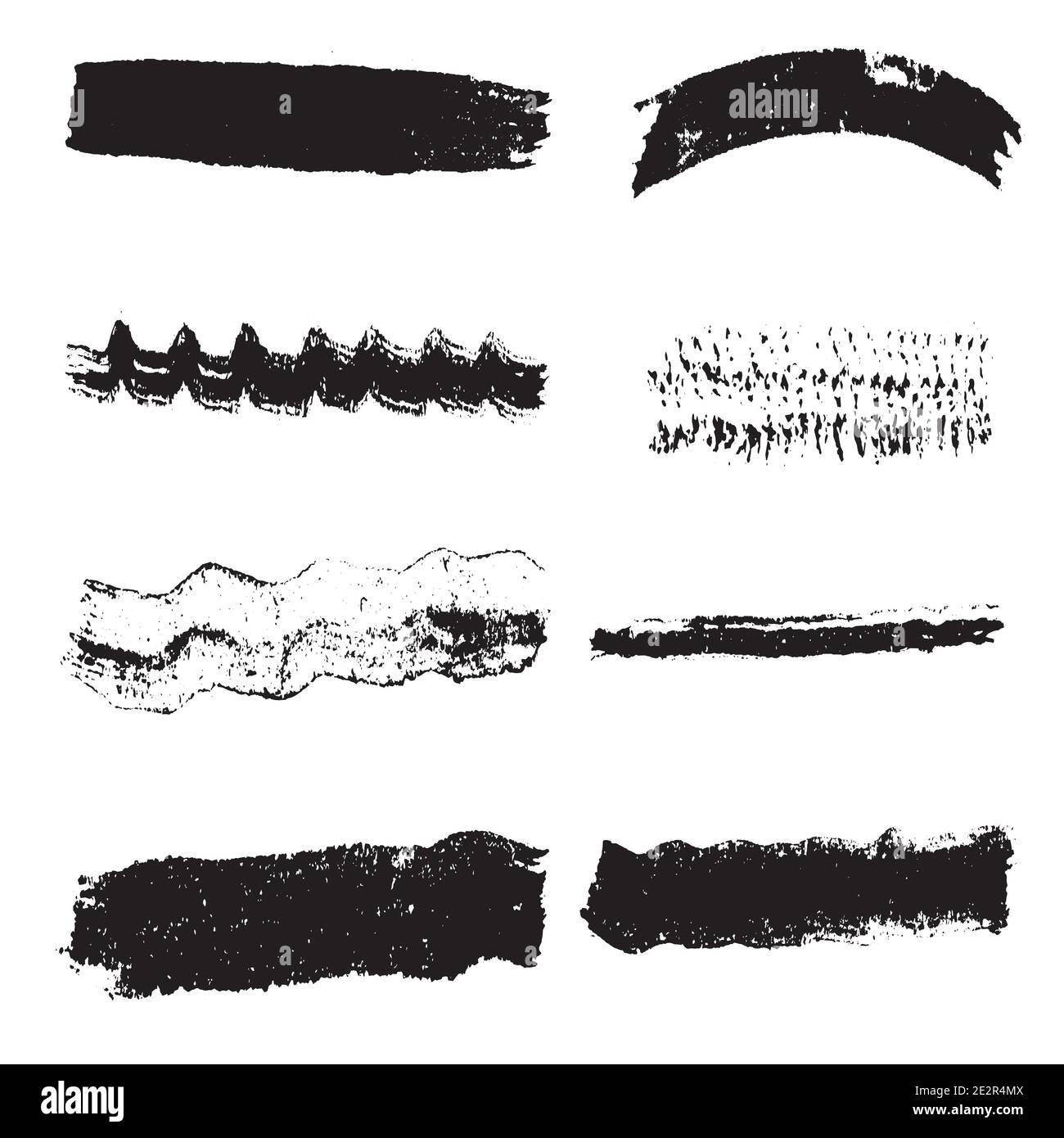Stroke Brush Grunge Set2 Stock Vector