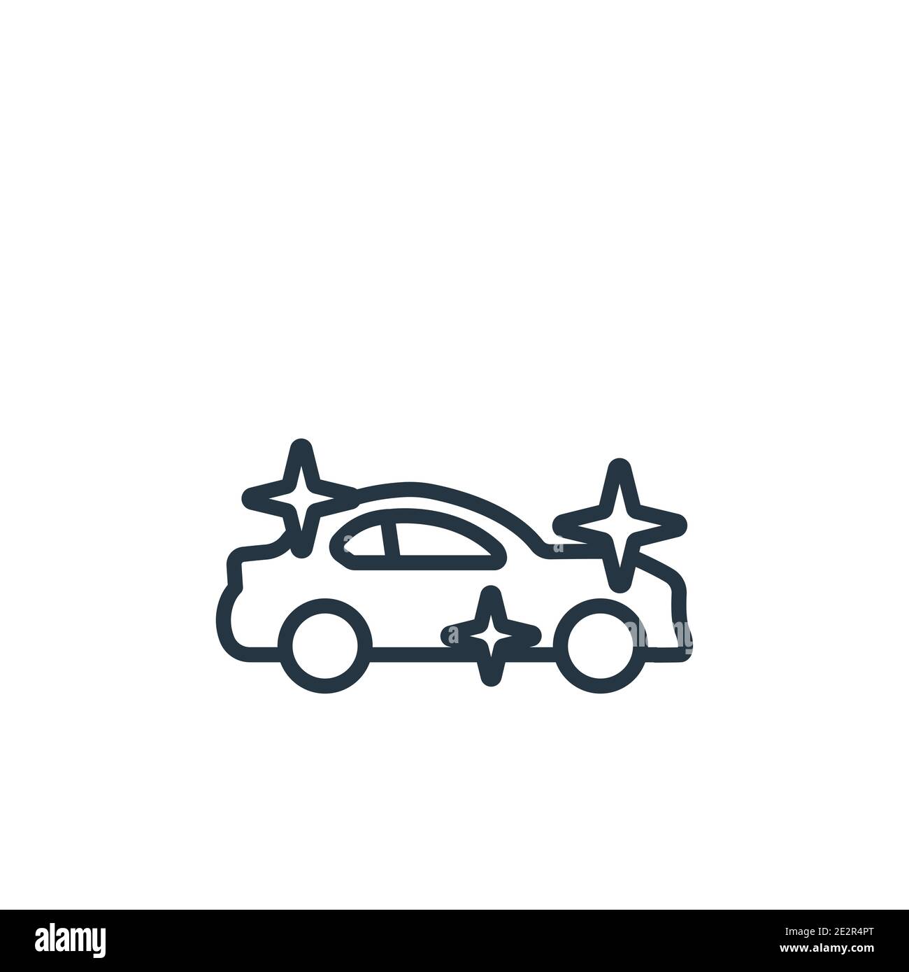 Clean car outline vector icon. Thin line black clean car icon, flat vector simple element illustration from editable cleaning concept isolated on whit Stock Vector