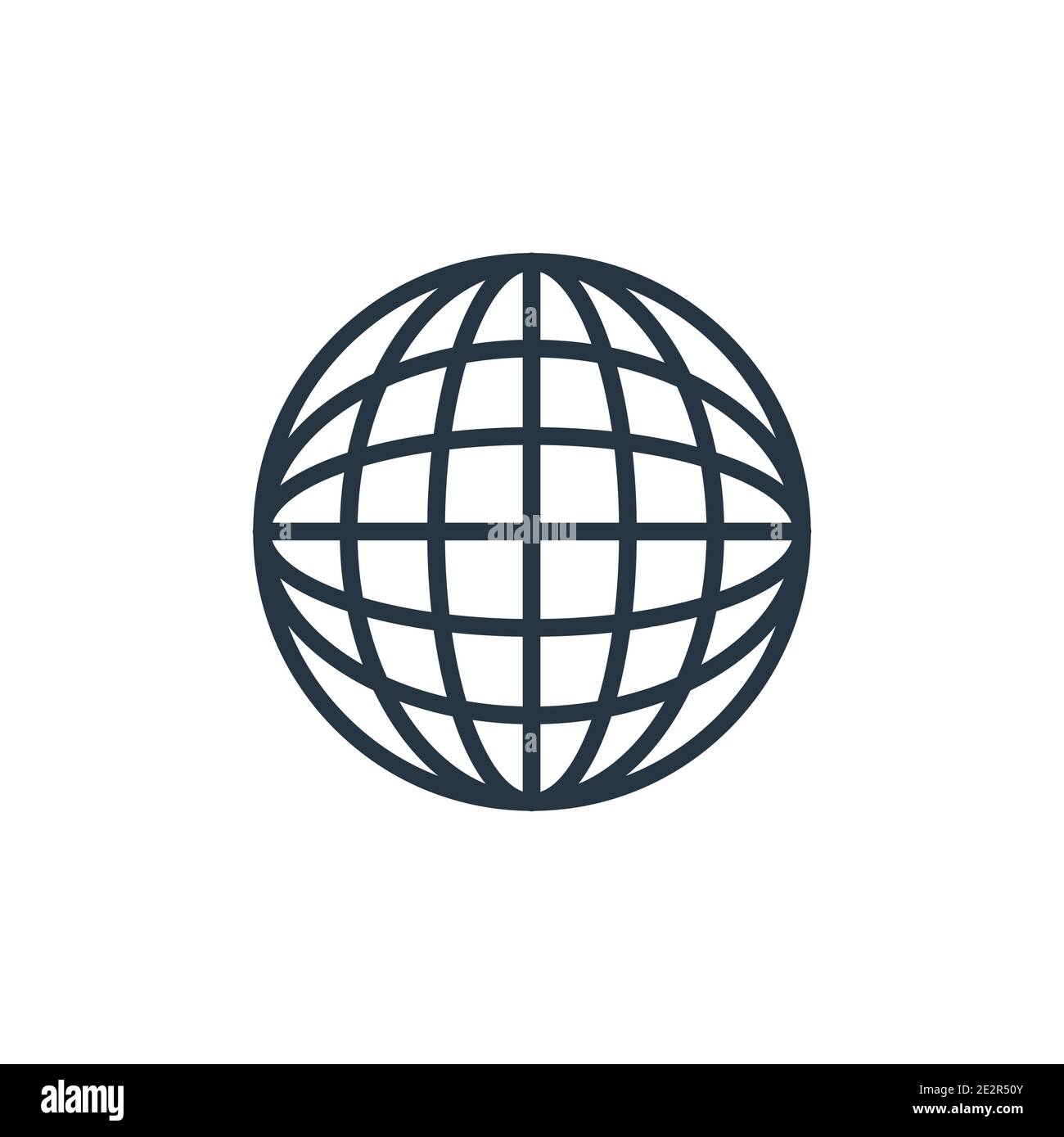 Earth grid outline vector icon. Thin line black earth grid icon, flat vector simple element illustration from editable delivery and logistic concept i Stock Vector