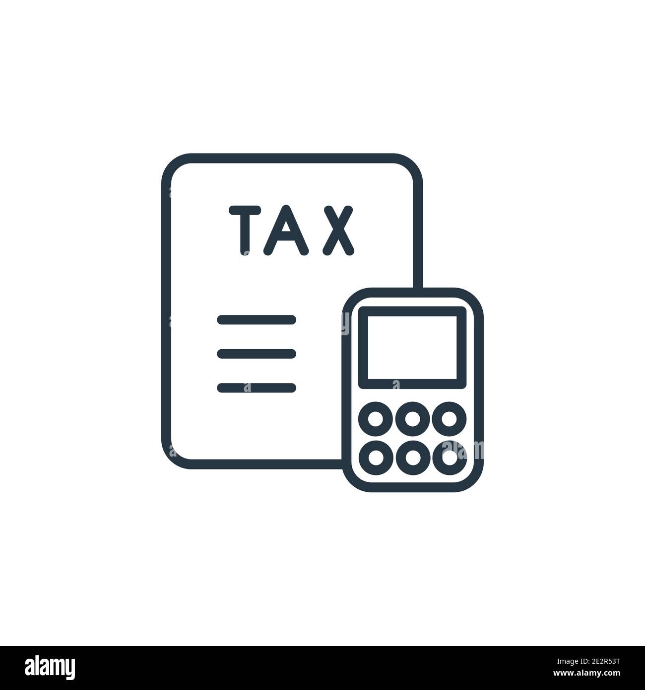 Tax calculate outline vector icon. Thin line black tax calculate icon ...