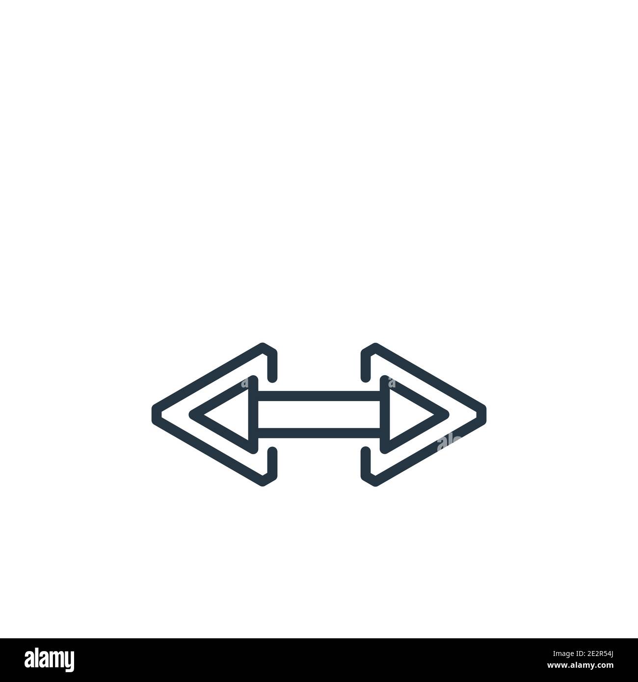 Double arrow outline vector icon. Thin line black double arrow icon ...