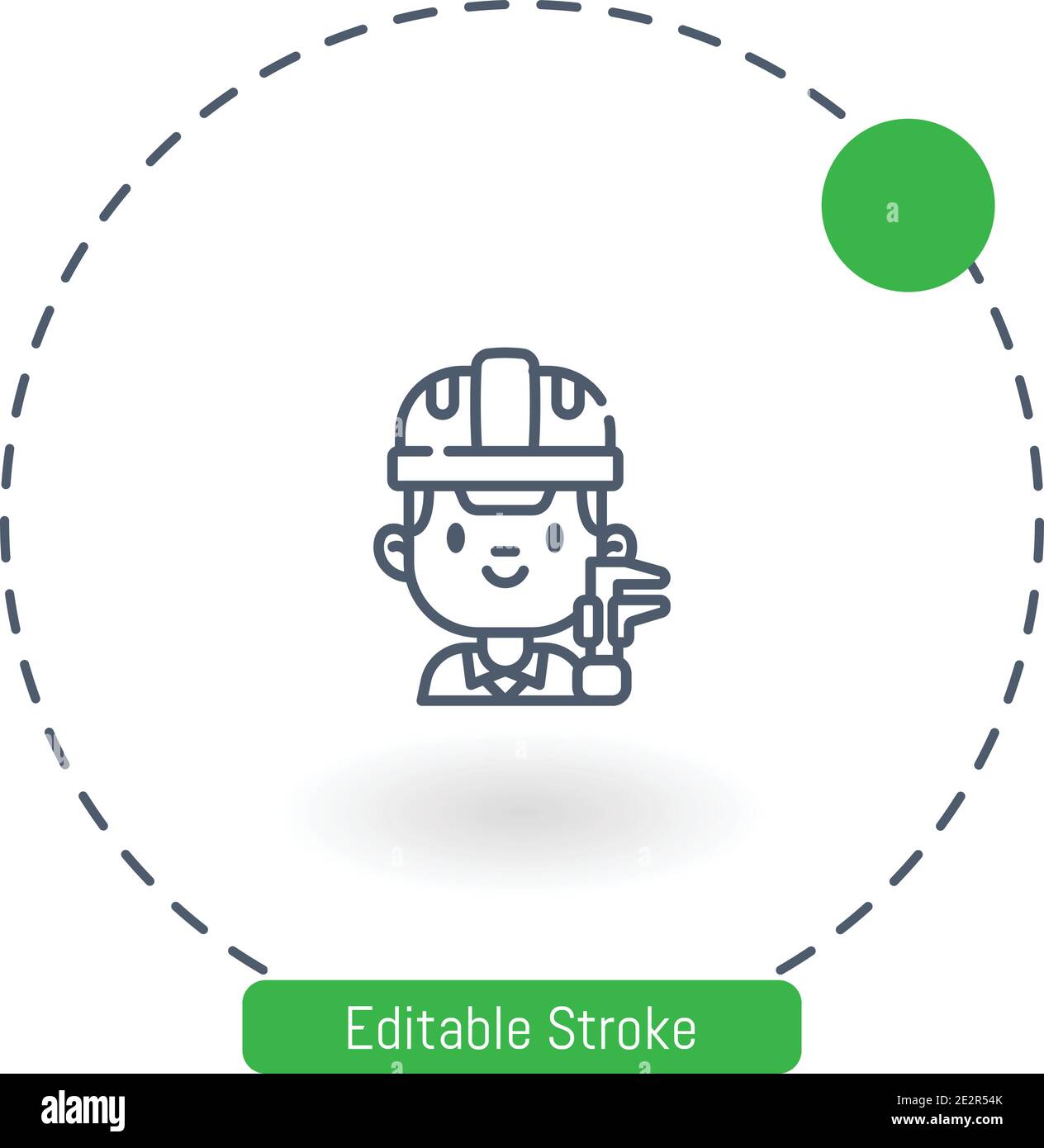 engineer vector icon editable stroke outline icons for web and mobile Stock Vector