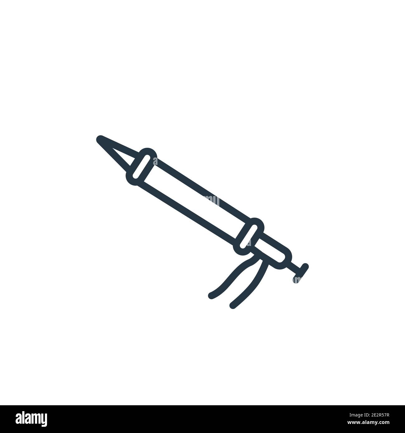 Sealant gun outline vector icon. Thin line black sealant gun icon, flat ...