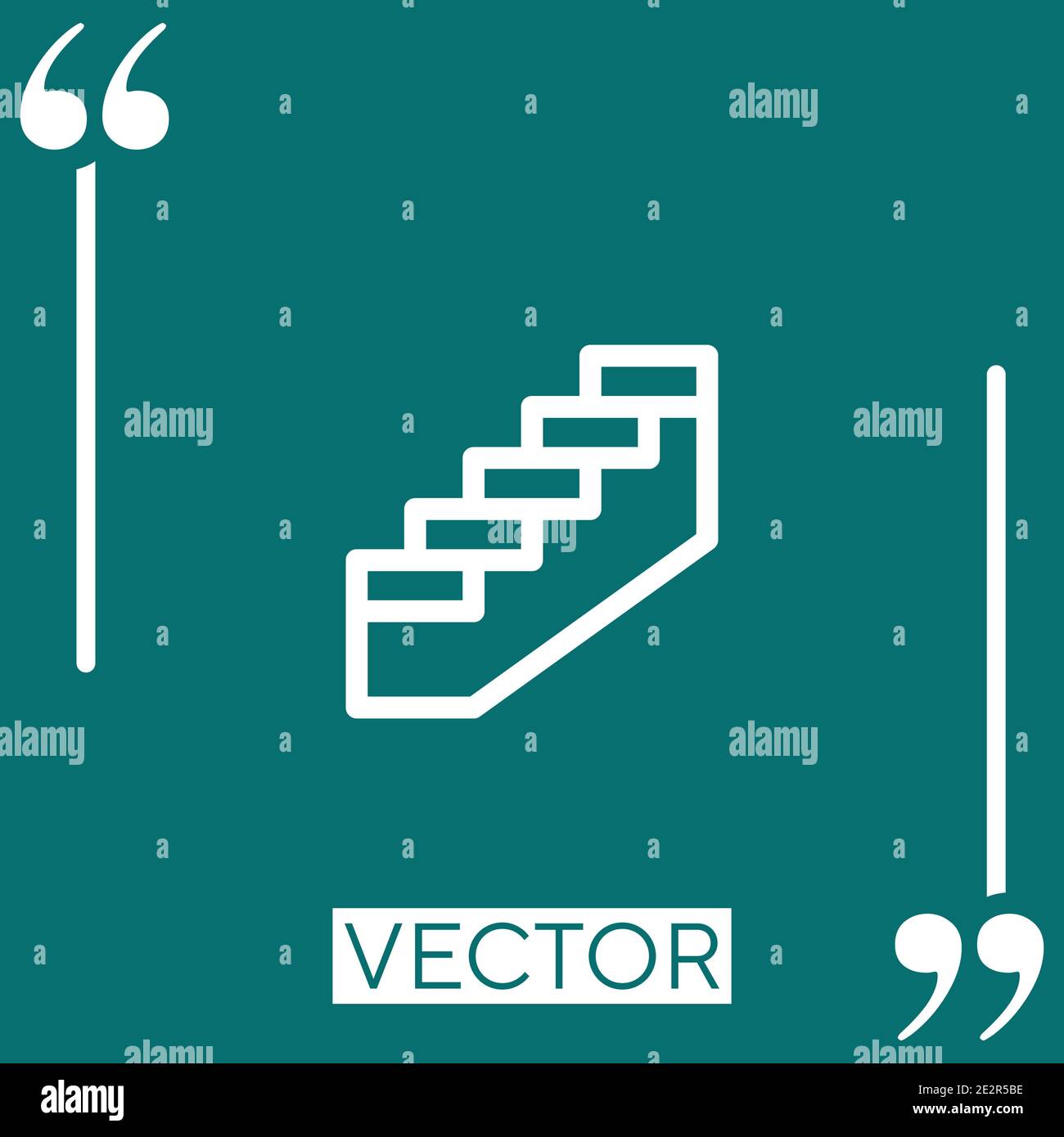 stairs vector icon Linear icon. Editable stroke line Stock Vector