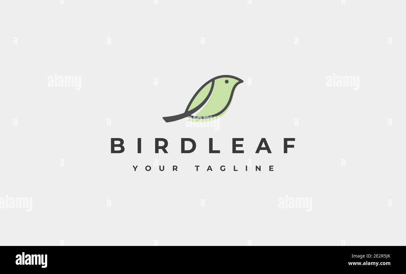 bird leaf logo Design Vector illustration Stock Vector