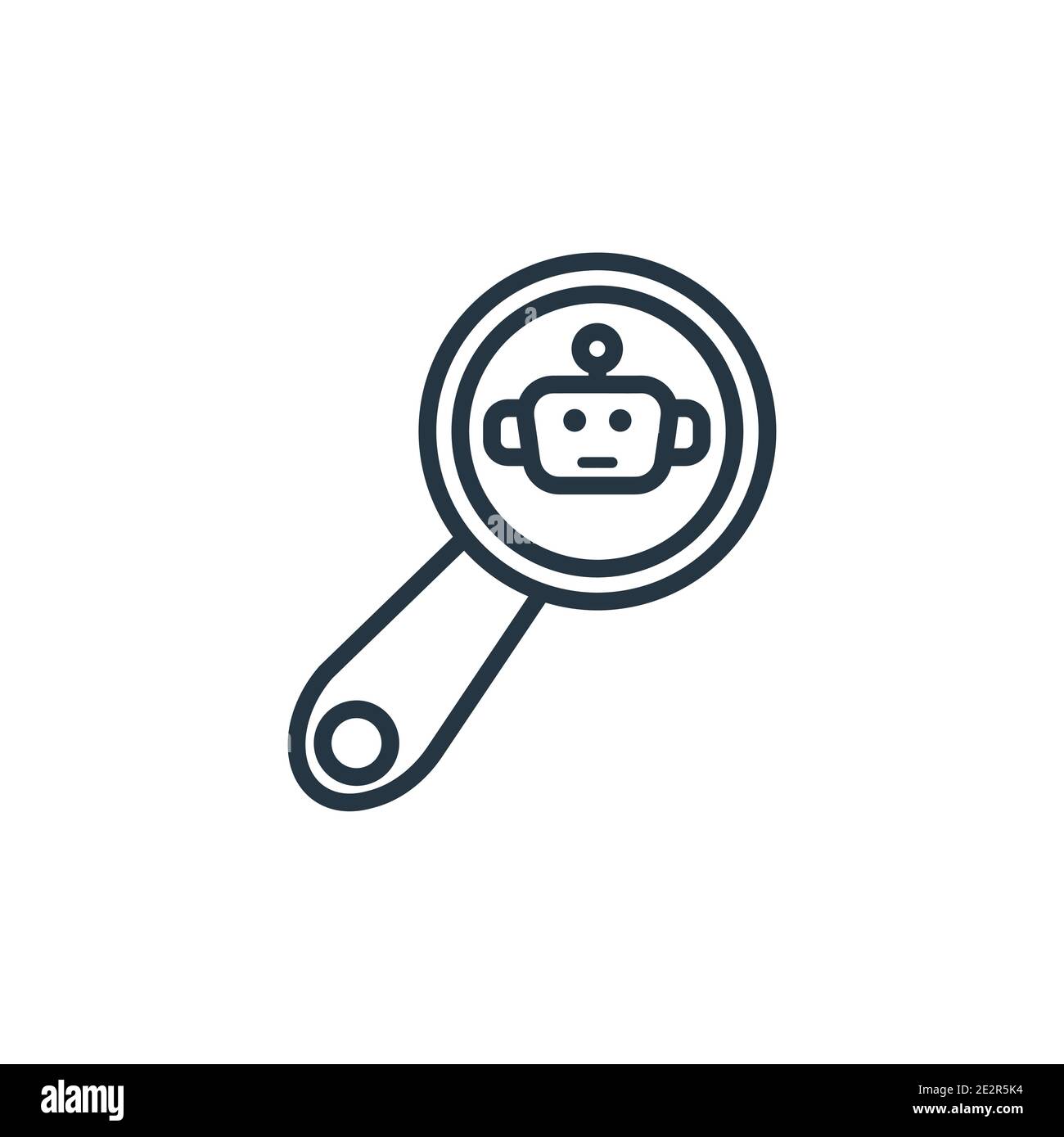 Microbots outline vector icon. Thin line black microbots icon, flat vector simple element illustration from editable artificial intellegence and futur Stock Vector