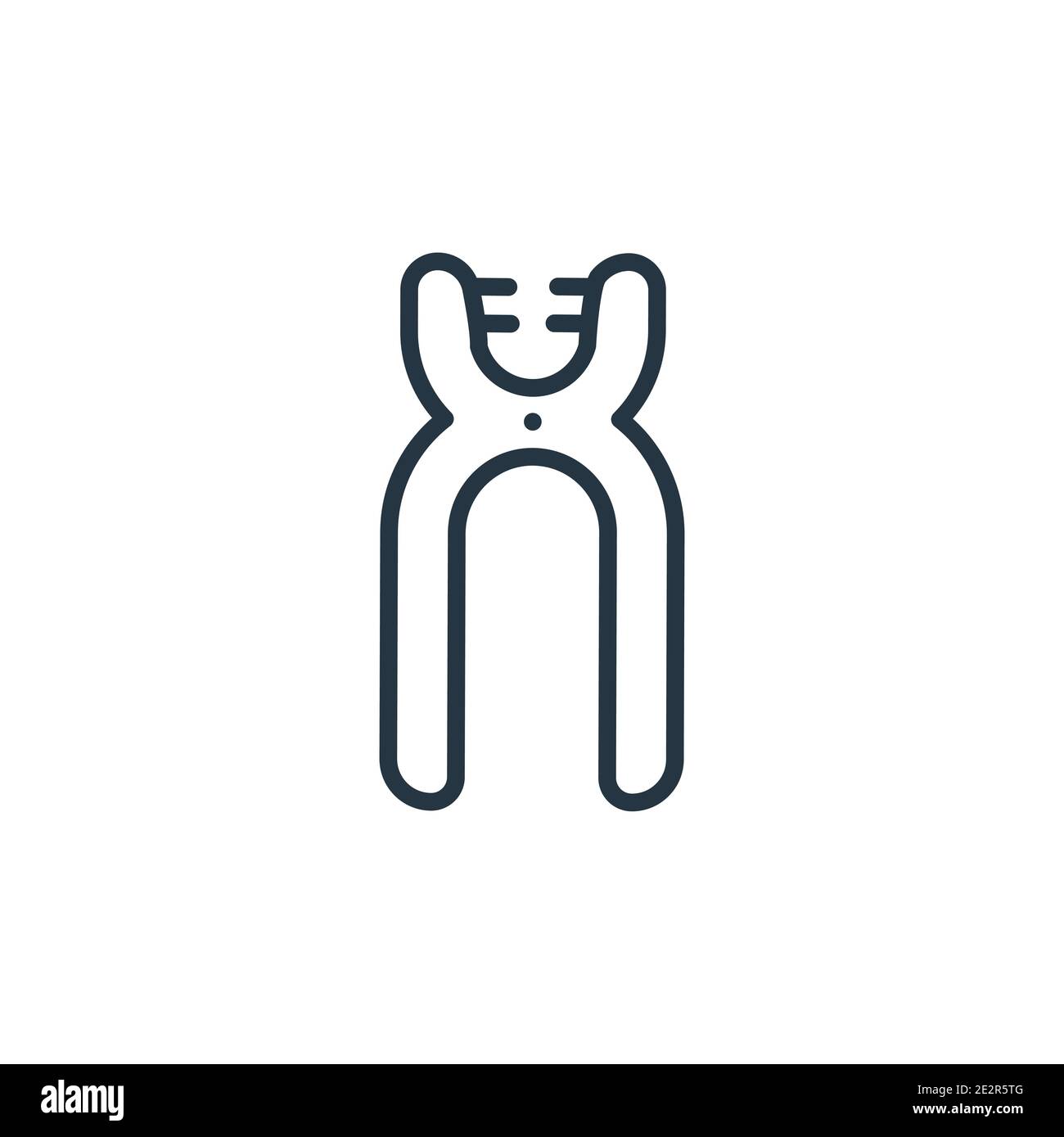 Forceps of dentist tools outline vector icon. Thin line black forceps of dentist tools icon, flat vector simple element illustration from editable den Stock Vector