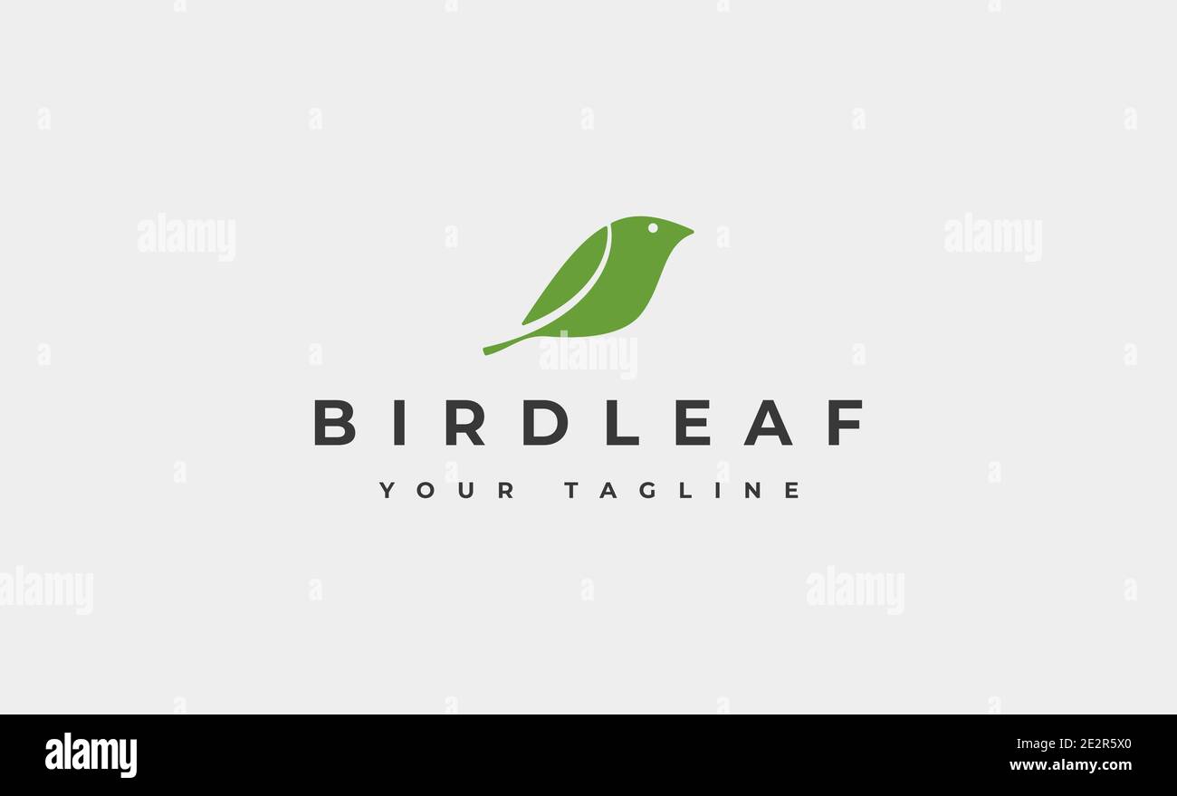 bird leaf logo Design Vector illustration Stock Vector