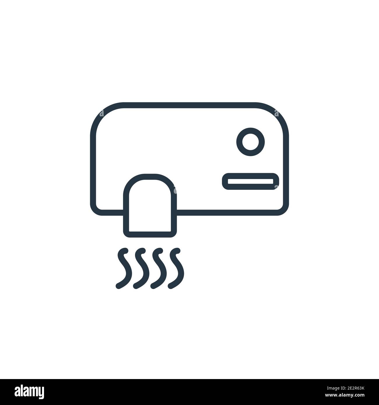 Hand dryer outline vector icon. Thin line black hand dryer icon, flat