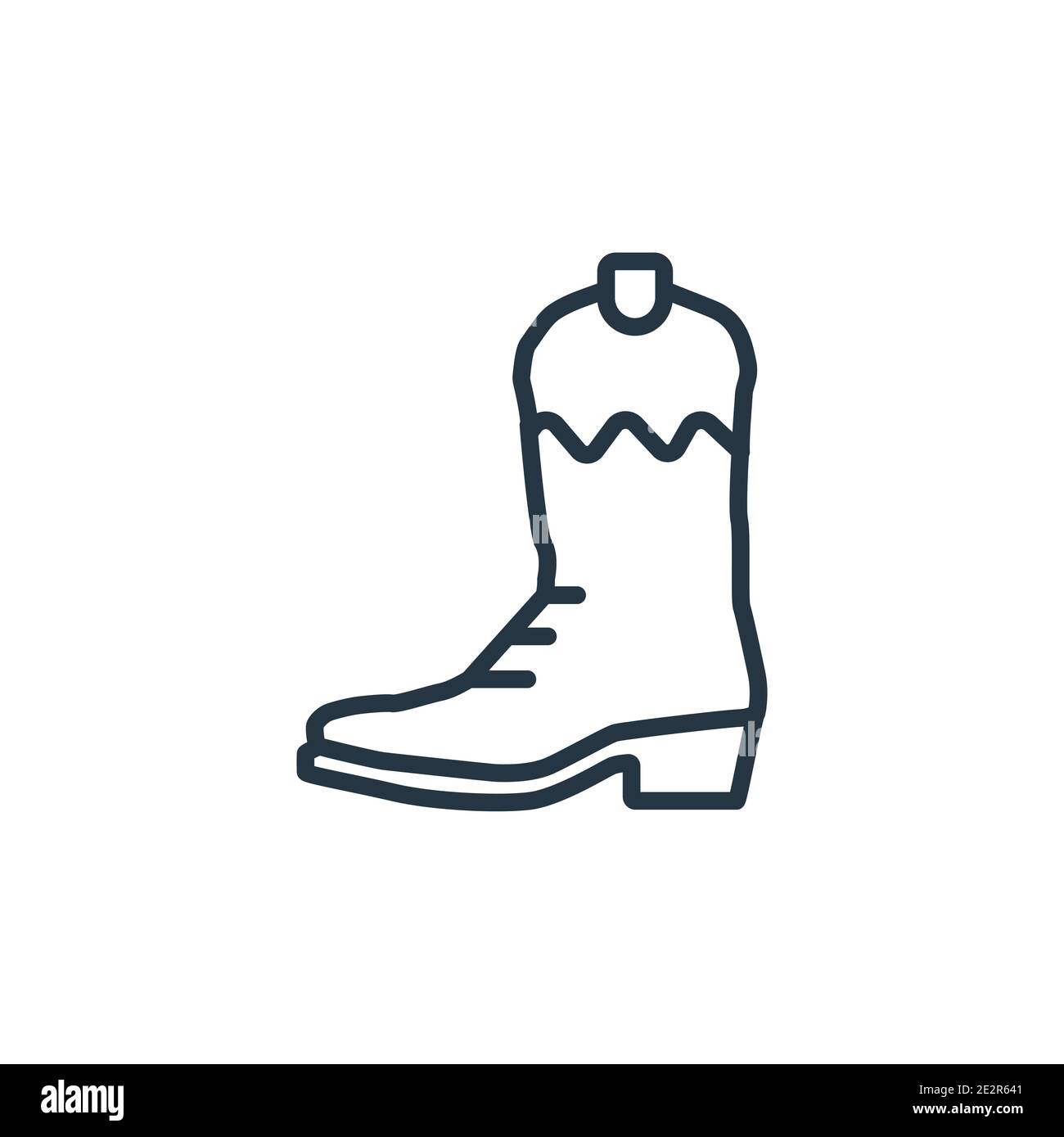 Far west boot outline vector icon. Thin line black far west boot icon, flat vector simple element illustration from editable desert concept isolated s Stock Vector