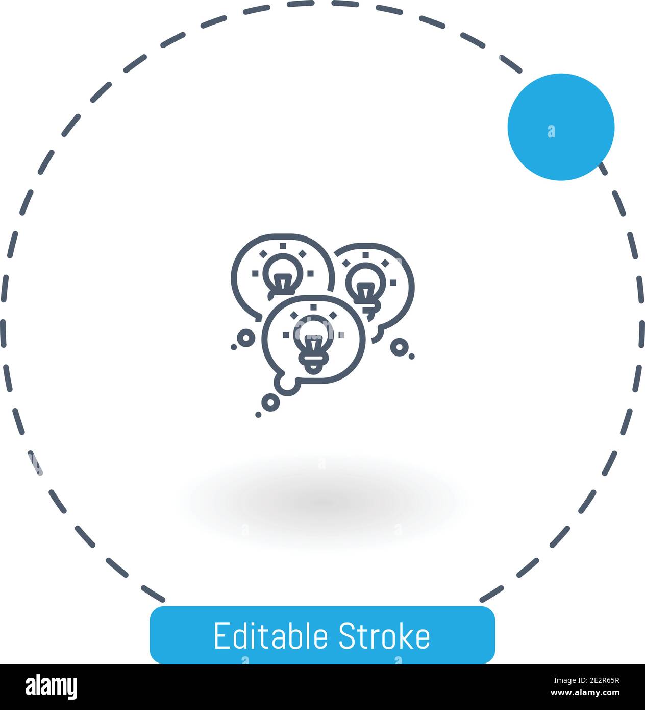 ideas vector icon editable stroke outline icons for web and mobile Stock Vector