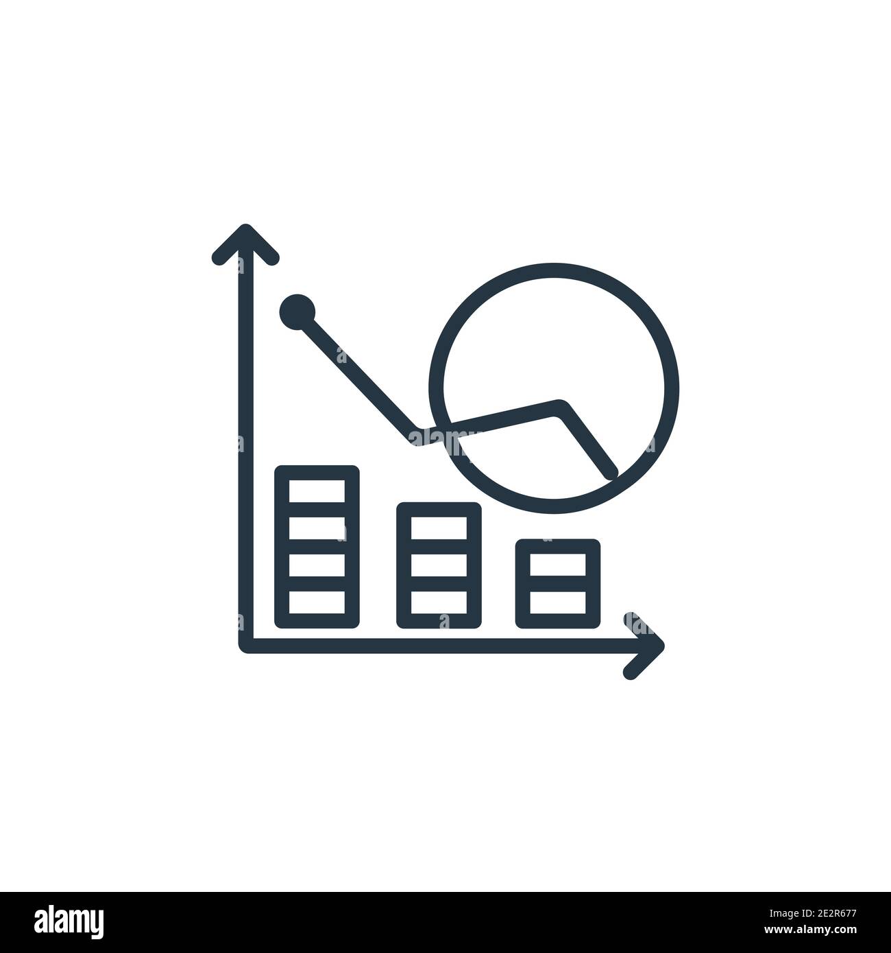 Wave chart outline vector icon. Thin line black wave chart icon, flat ...