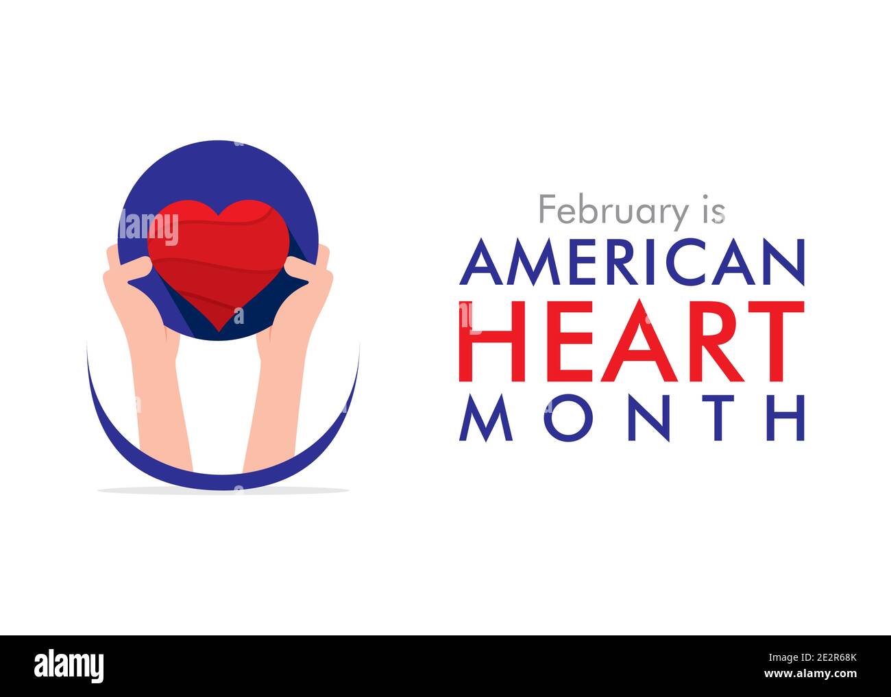 vector illustration of february is american heart month concept design