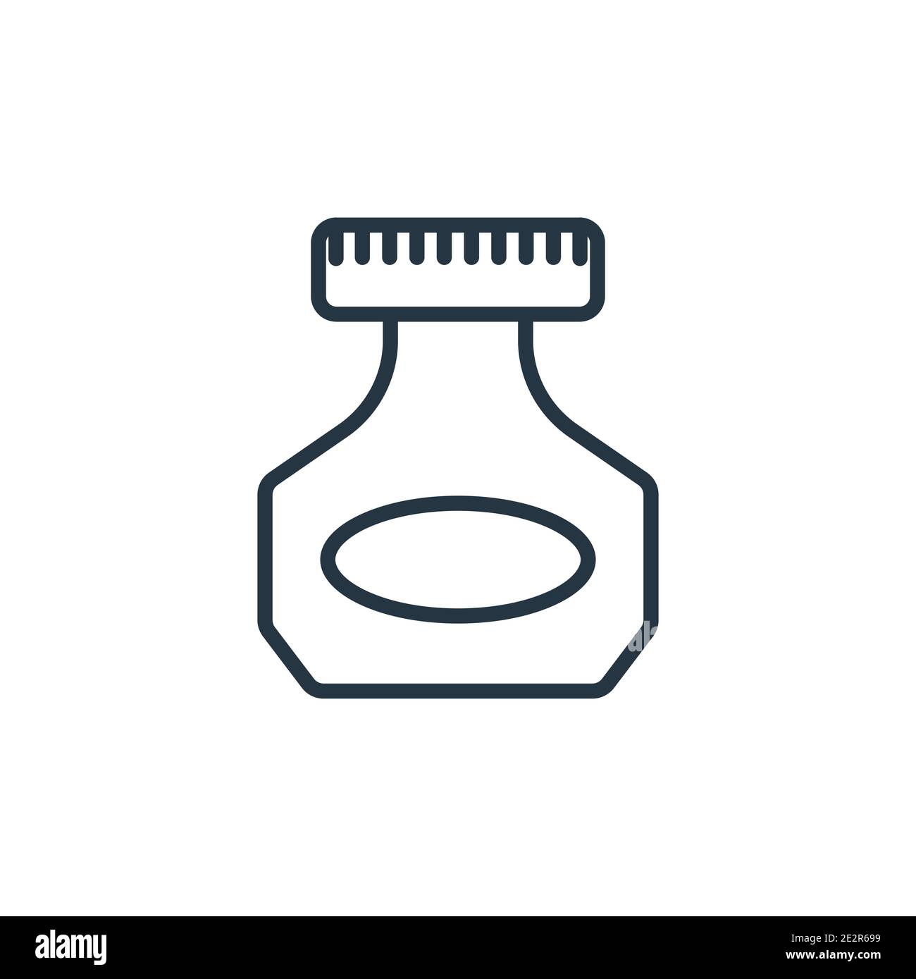 Ink bottle outline vector icon. Thin line black ink bottle icon, flat