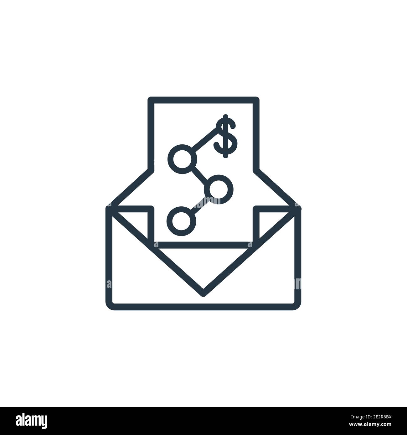 Email analytics outline vector icon. Thin line black email analytics icon, flat vector simple element illustration from editable analytics concept iso Stock Vector