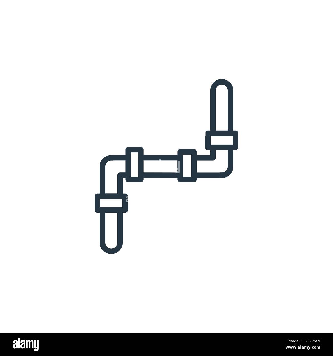 Plumbing pipes outline vector icon. Thin line black plumbing pipes icon