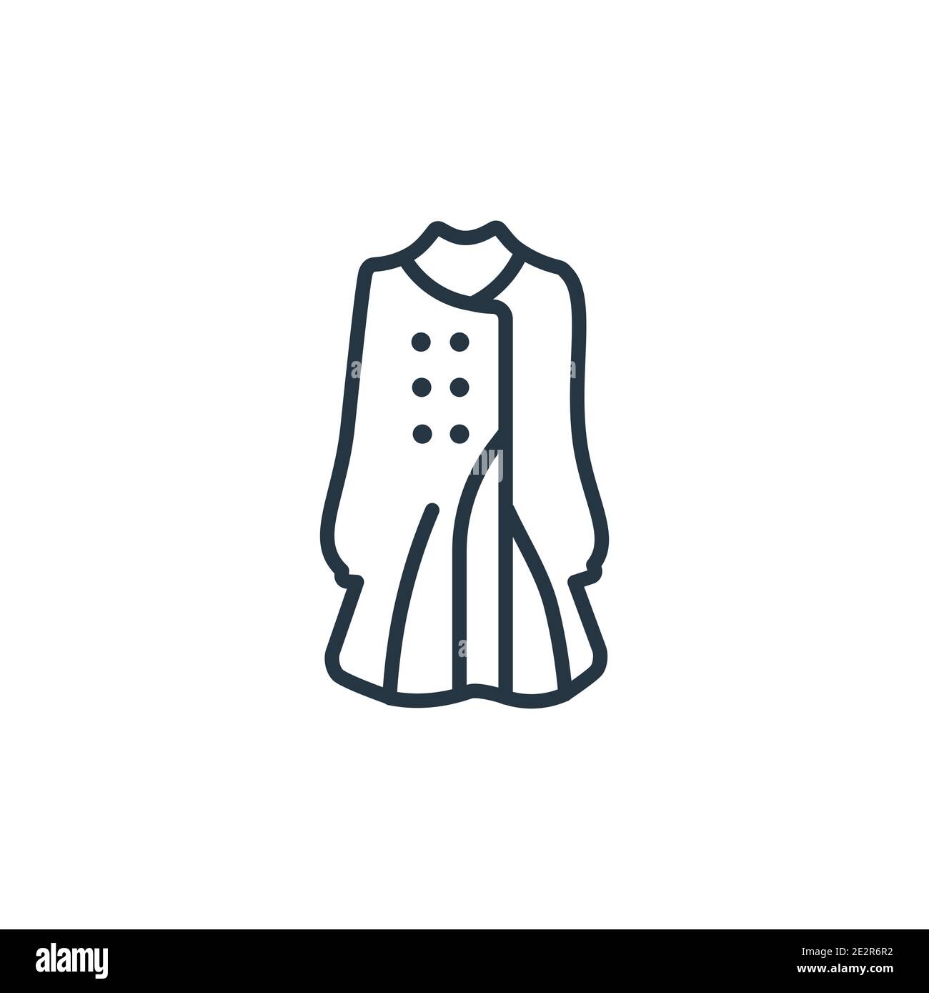 Trench coat outline vector icon. Thin line black trench coat icon, flat ...