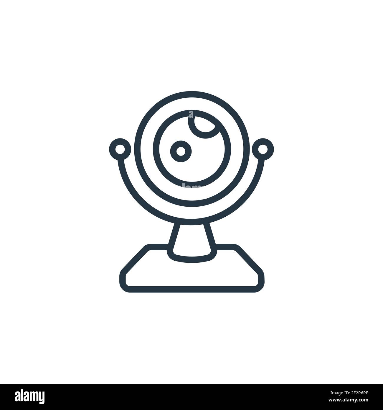Round webcam outline vector icon. Thin line black round webcam icon, flat vector simple element illustration from editable computer concept isolated o Stock Vector