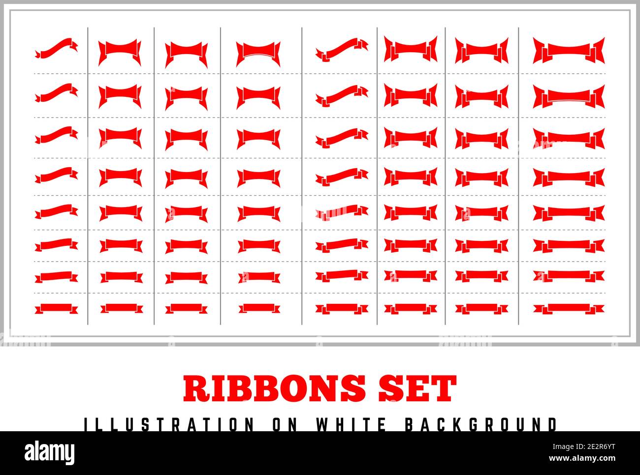 Ribbons vector set illustration isolated on white background Stock Vector