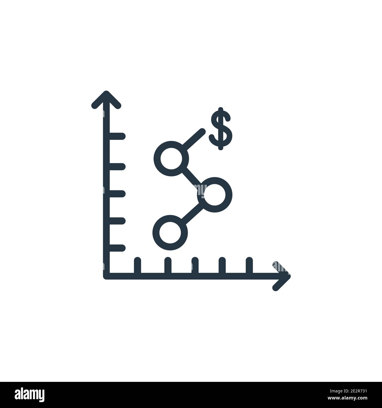 Depleting chart outline vector icon. Thin line black depleting chart icon, flat vector simple element illustration from editable analytics concept iso Stock Vector