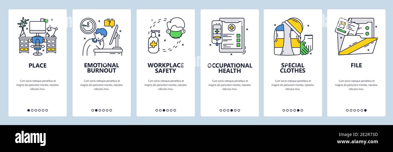 Workplace safety, protective clothes, occupational health. Mobile app