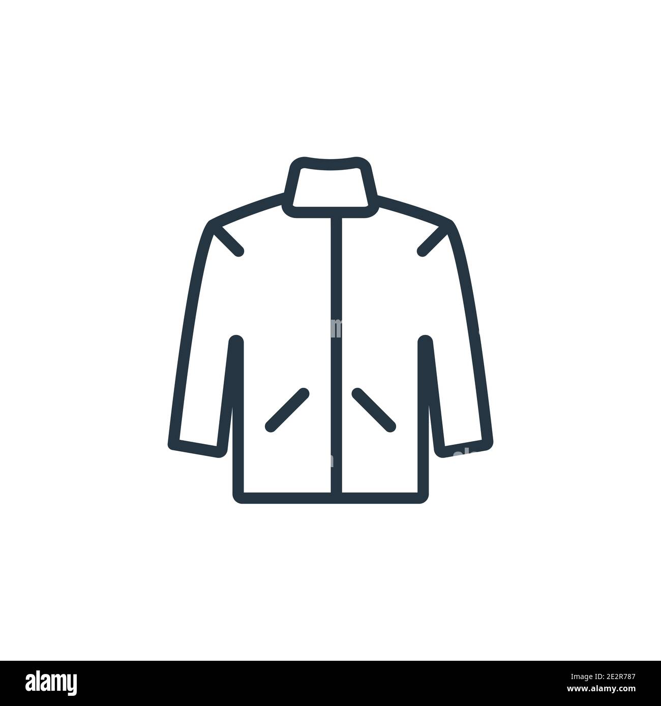 Jogging jacket outline vector icon. Thin line black jogging jacket icon, flat vector simple element illustration from editable clothes concept isolate Stock Vector