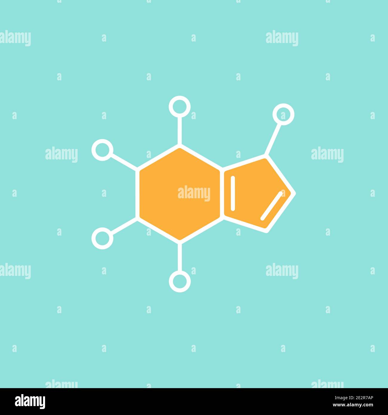 caffeine molecular structure. Good morning concept. chemical formula. Coffee, inspiration, motivation symbol. Vector line illustration isolated on blu Stock Vector