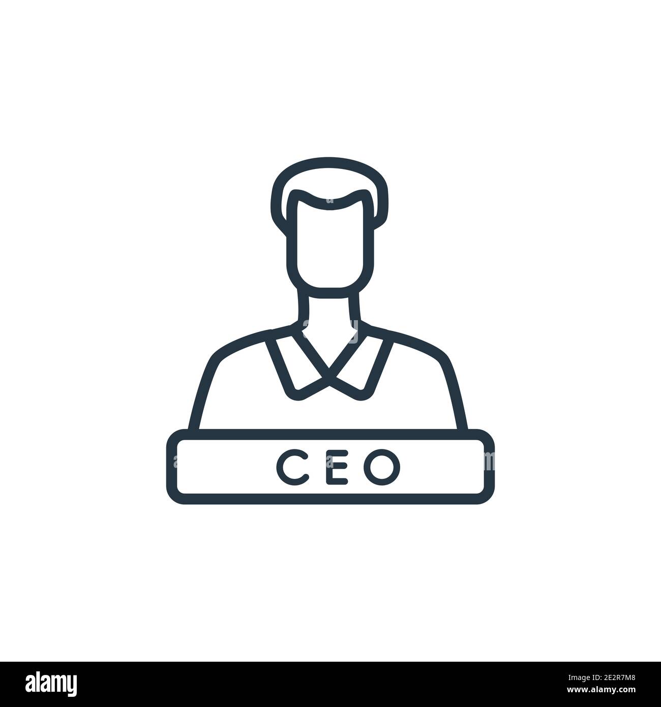 Chief executive officer outline vector icon. Thin line black chief executive officer icon, flat vector simple element illustration from editable busin Stock Vector
