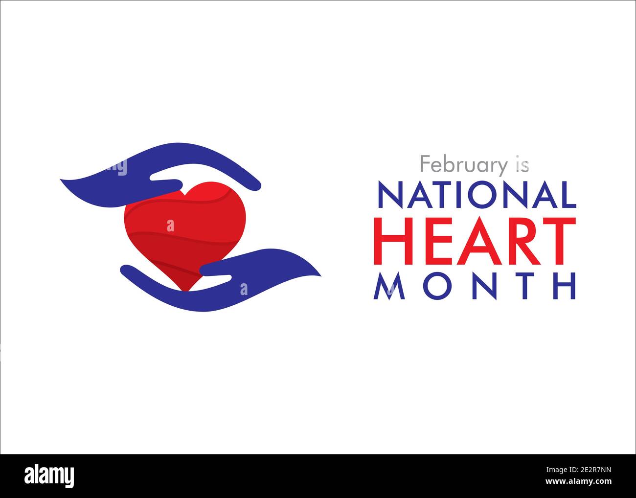 vector illustration of February is American heart month concept design