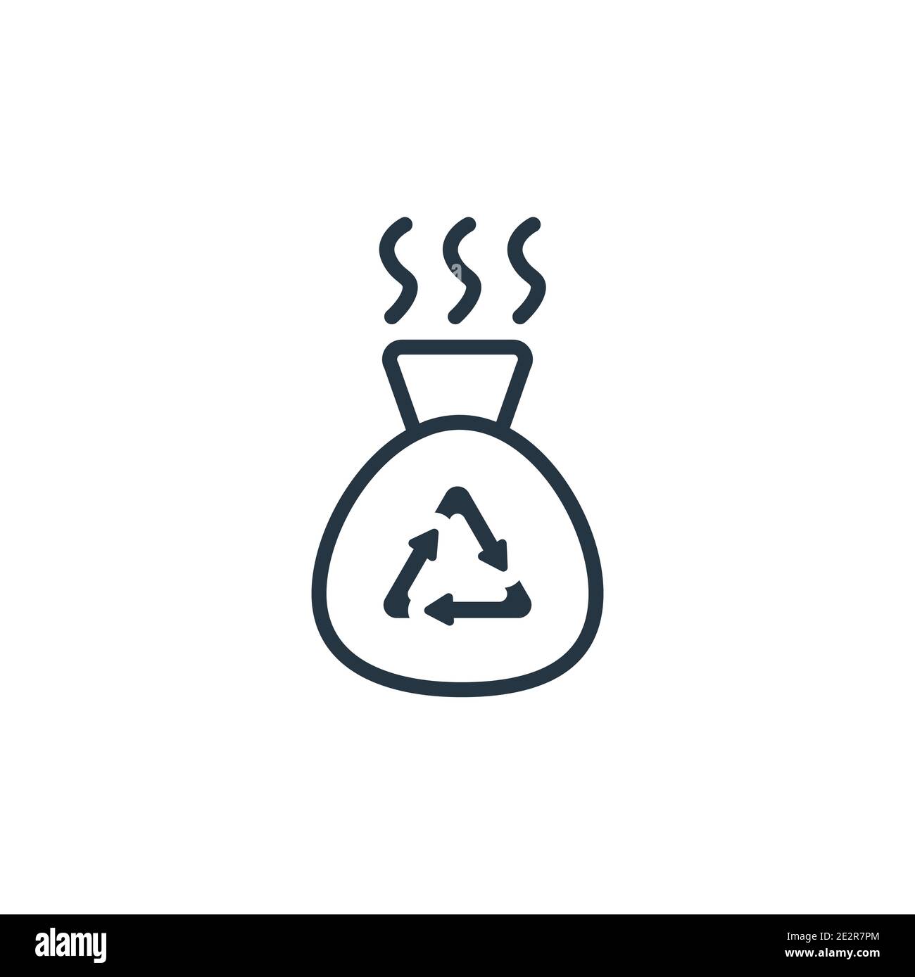Trash bag outline vector icon. Thin line black trash bag icon, flat