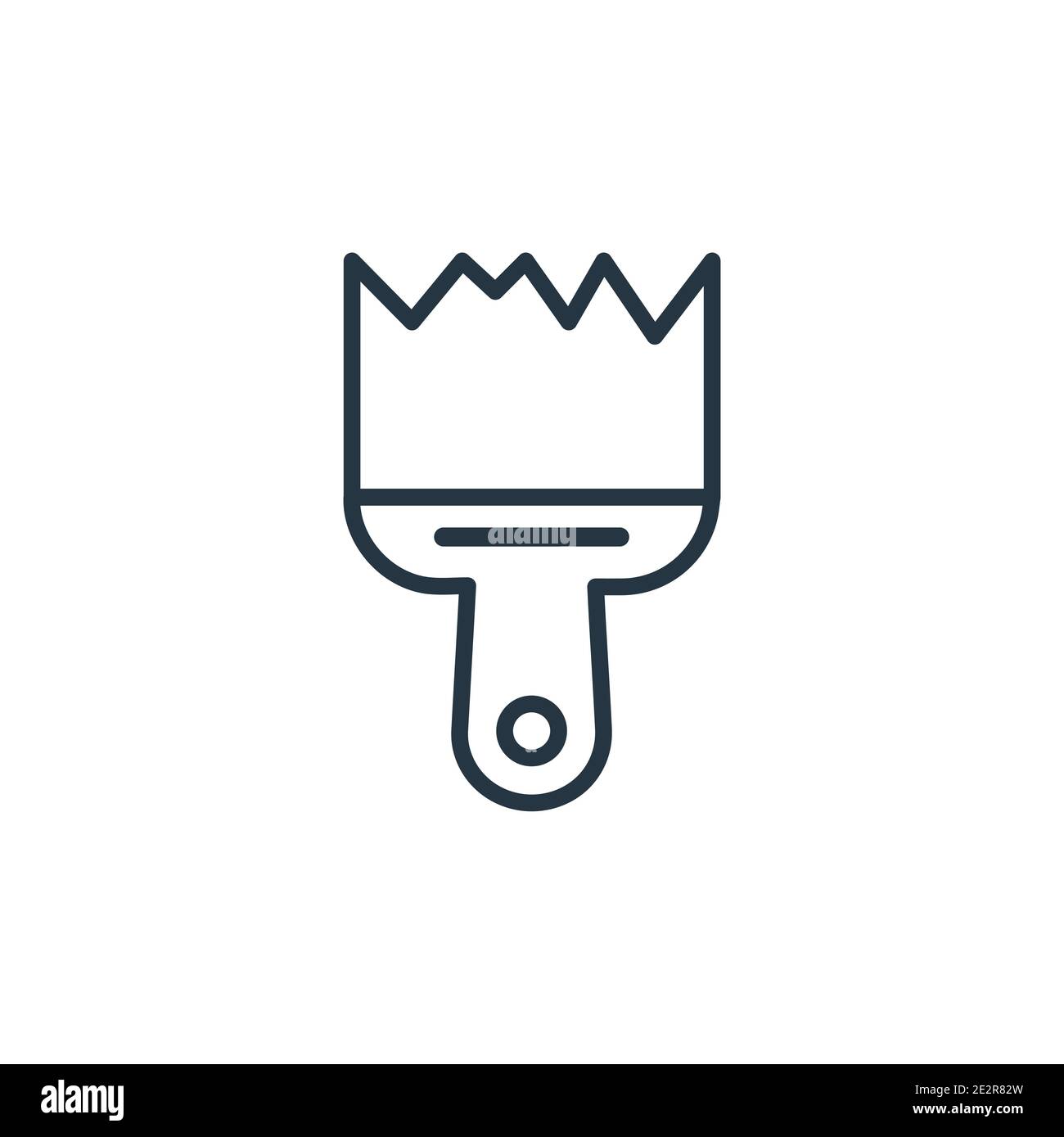 Builder brush outline vector icon. Thin line black builder brush icon, flat vector simple element illustration from editable construction concept isol Stock Vector