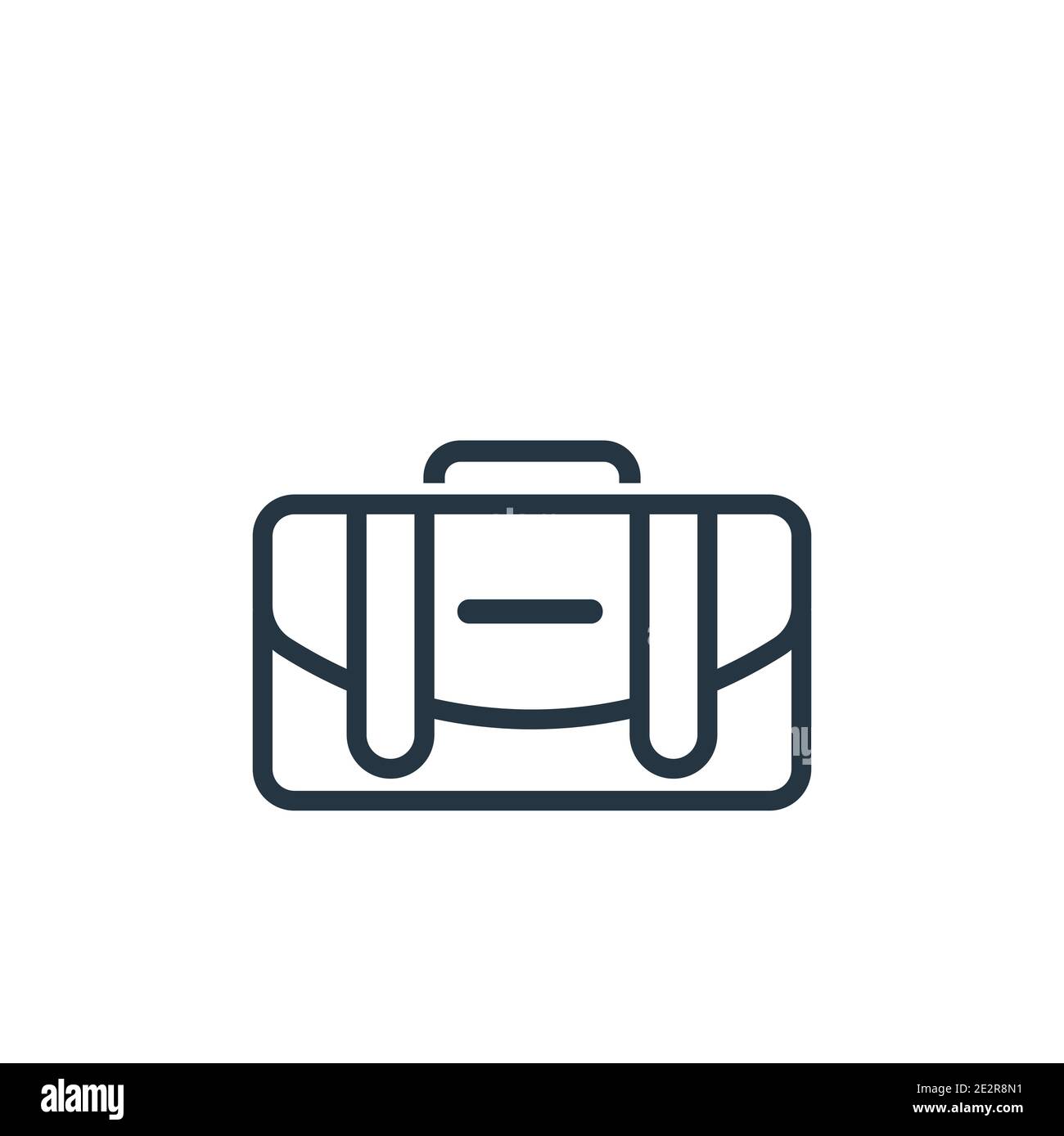 Messenger bag outline vector icon. Thin line black messenger bag