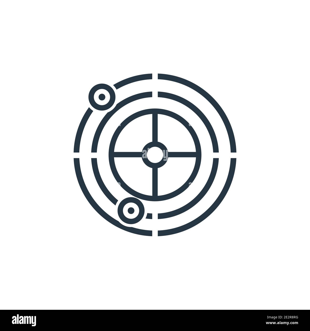 Radar chart outline vector icon. Thin line black radar chart icon, flat vector simple element illustration from editable analytics concept isolated on Stock Vector