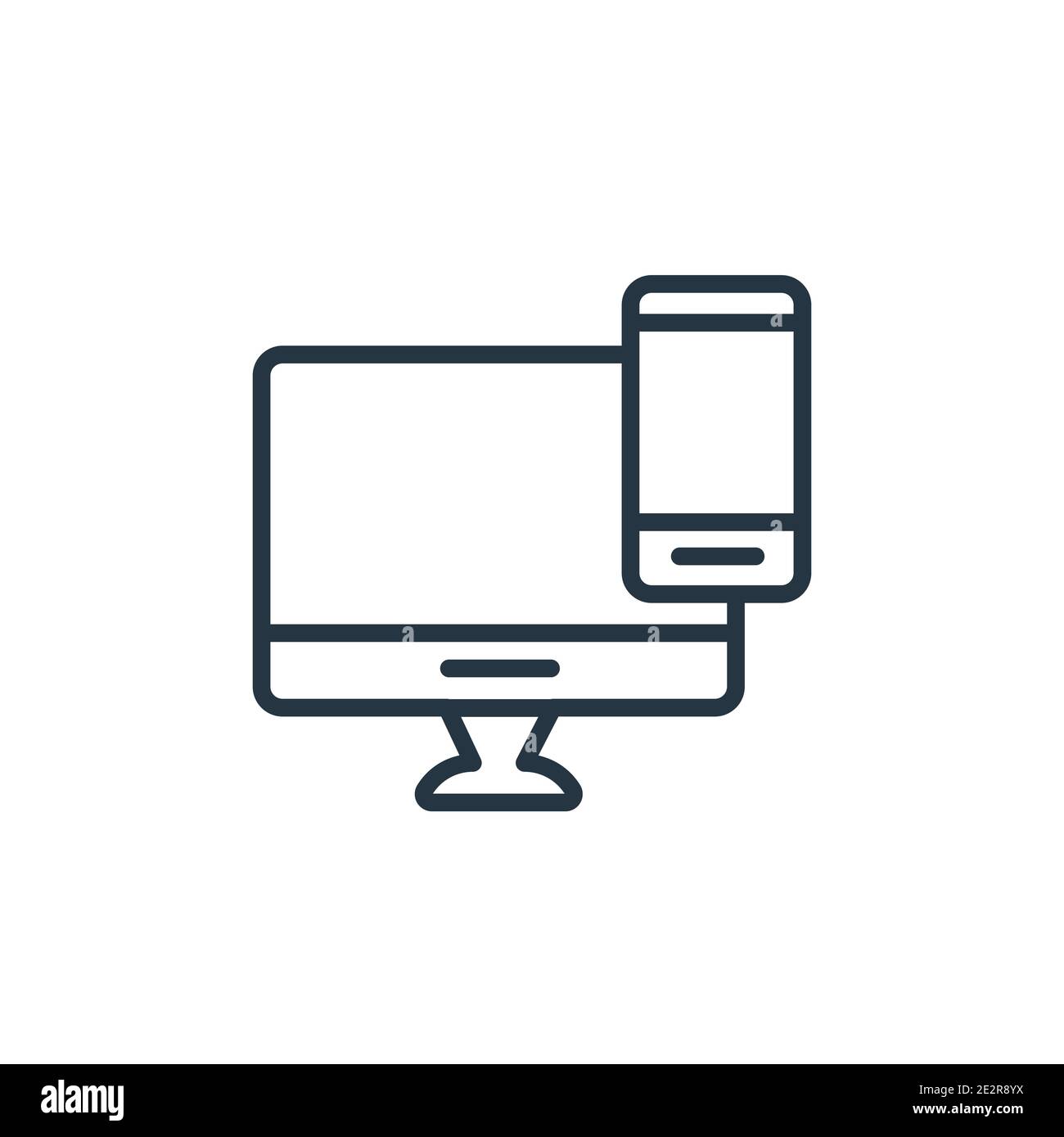 Responsive design outline vector icon. Thin line black responsive ...