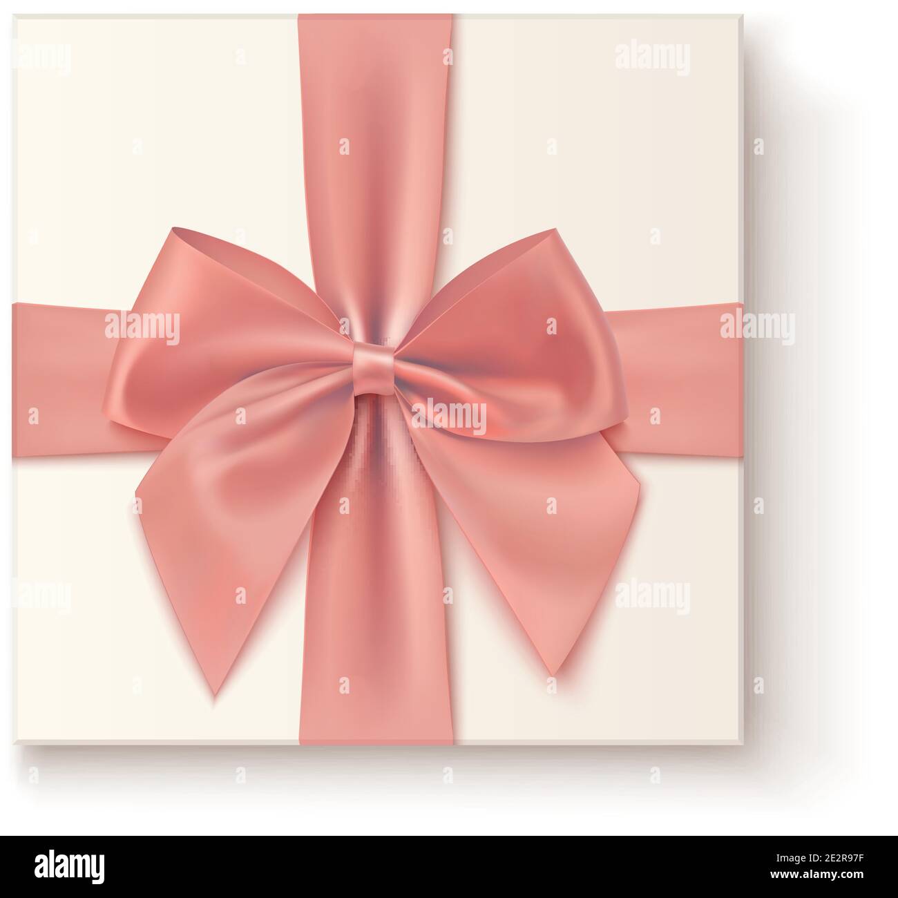 Pink bow for packing gifts realistic Royalty Free Vector