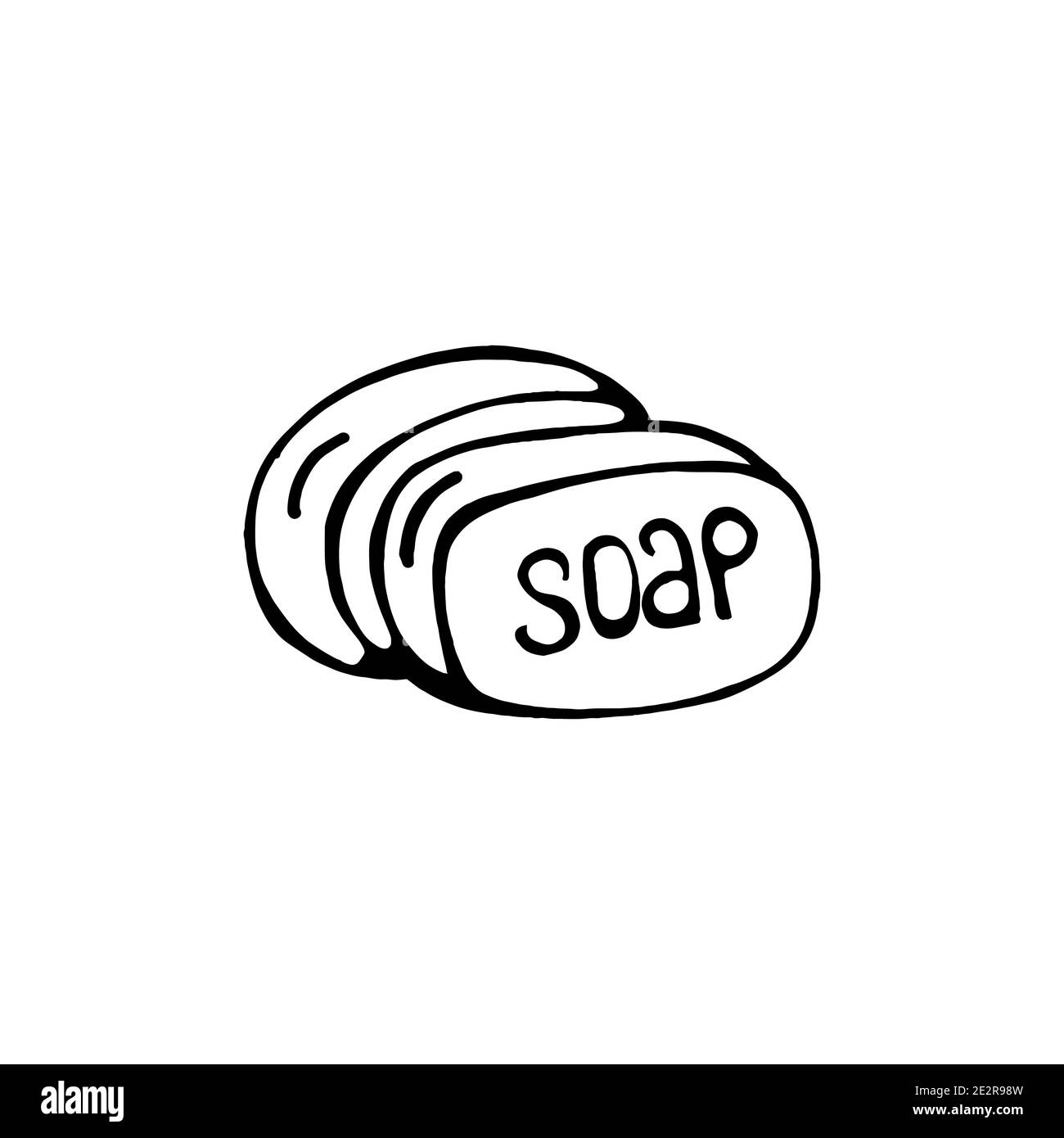 a handdrawn bar of soap isolated on a white background. Vector