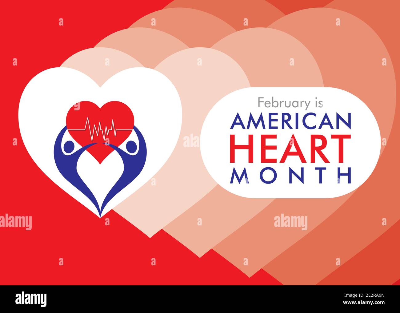 vector illustration of february is american heart month concept design