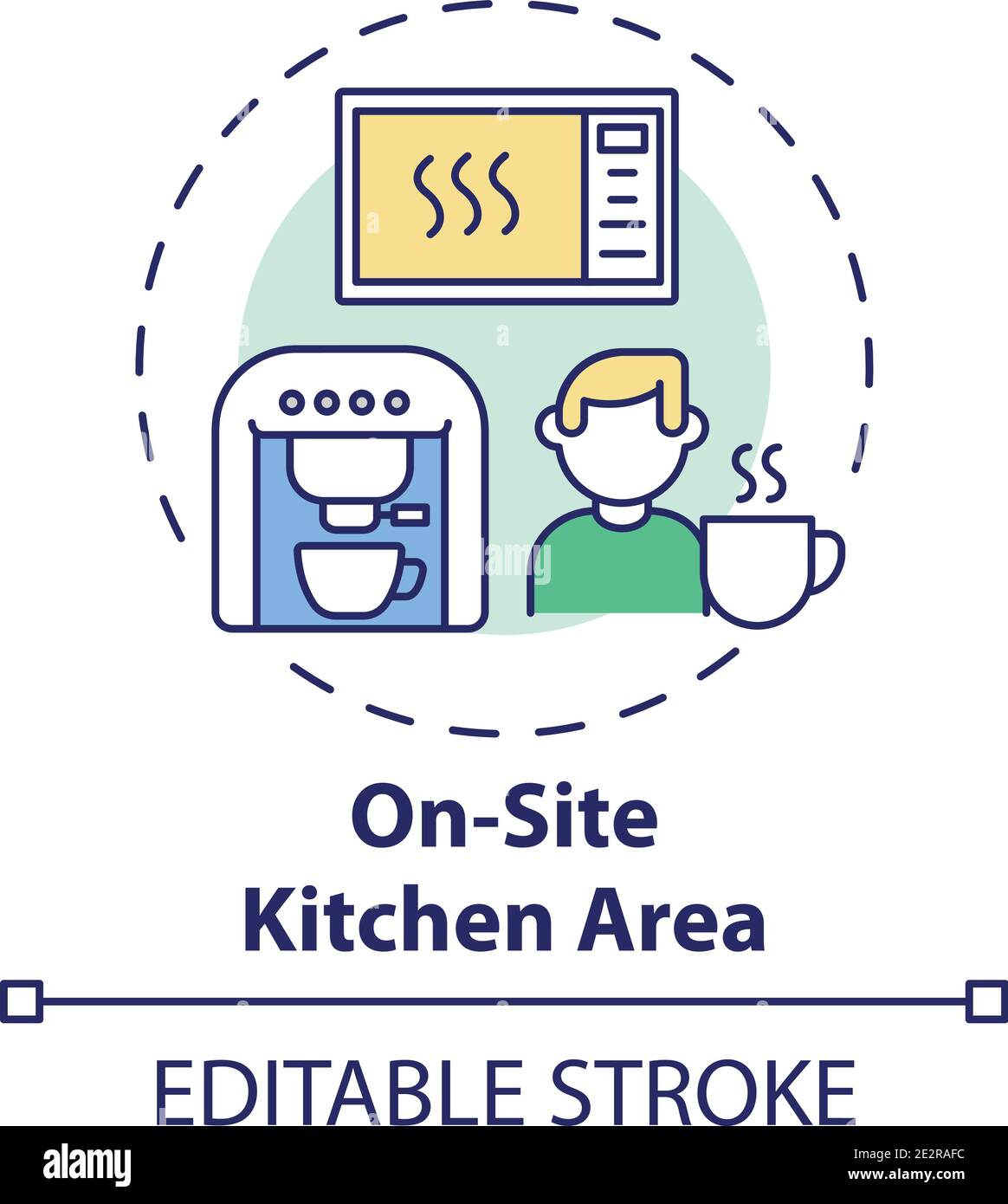 On-site kitchen area concept icon Stock Vector